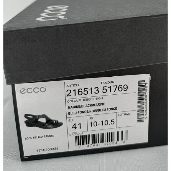 ECCO Women's Felicia Sandals Marine-Black EU 41, US 10-10.5 - Picture 2 of 13